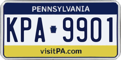 PA license plate KPA9901