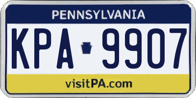 PA license plate KPA9907