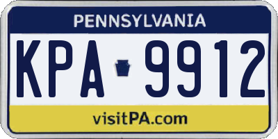PA license plate KPA9912