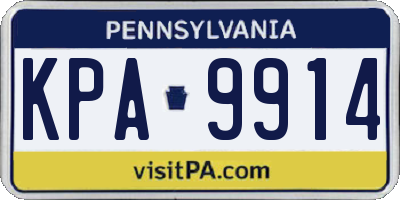 PA license plate KPA9914