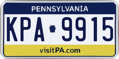 PA license plate KPA9915