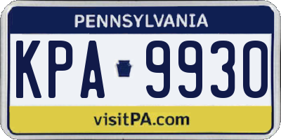 PA license plate KPA9930