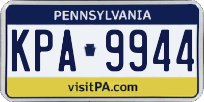 PA license plate KPA9944