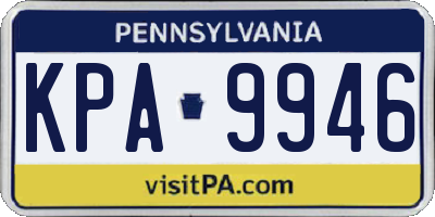 PA license plate KPA9946
