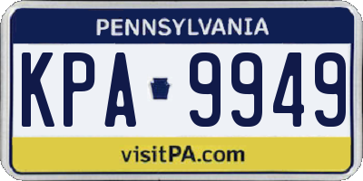 PA license plate KPA9949