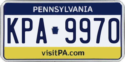 PA license plate KPA9970