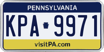 PA license plate KPA9971