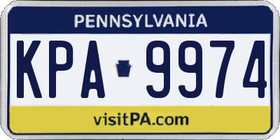 PA license plate KPA9974