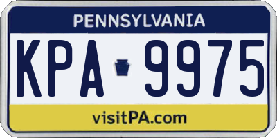 PA license plate KPA9975