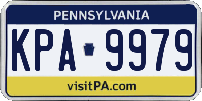 PA license plate KPA9979