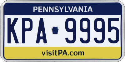 PA license plate KPA9995