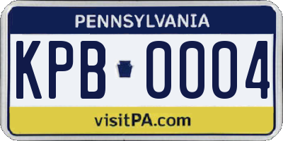 PA license plate KPB0004