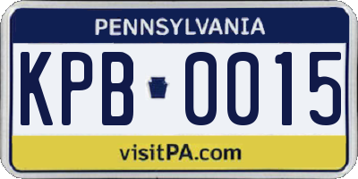 PA license plate KPB0015