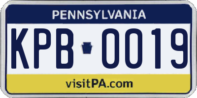 PA license plate KPB0019