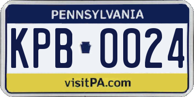 PA license plate KPB0024