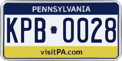 PA license plate KPB0028