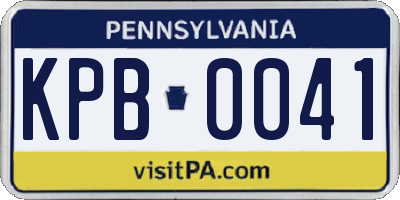 PA license plate KPB0041