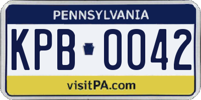 PA license plate KPB0042