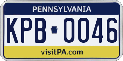 PA license plate KPB0046