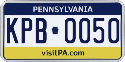 PA license plate KPB0050