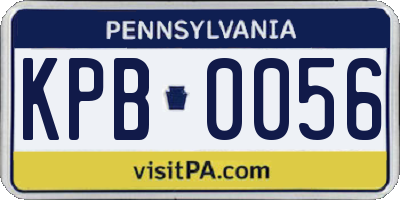 PA license plate KPB0056
