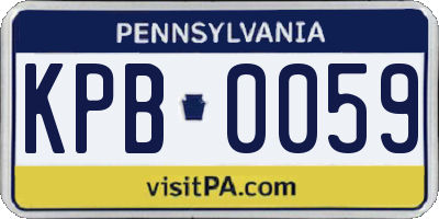PA license plate KPB0059