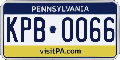 PA license plate KPB0066