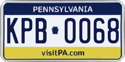 PA license plate KPB0068