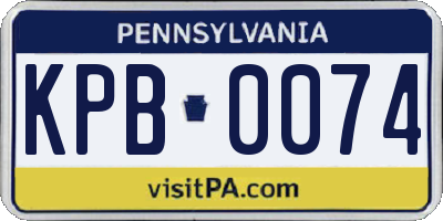 PA license plate KPB0074