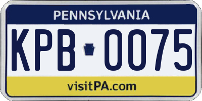 PA license plate KPB0075