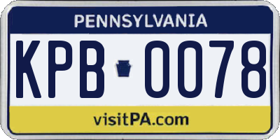 PA license plate KPB0078
