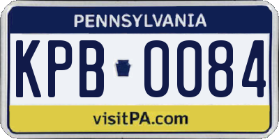 PA license plate KPB0084