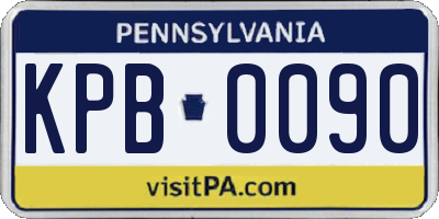 PA license plate KPB0090