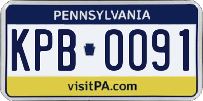 PA license plate KPB0091