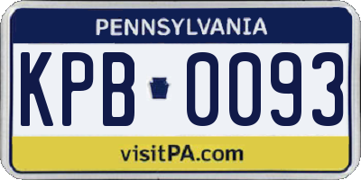 PA license plate KPB0093