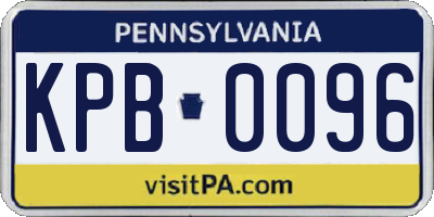 PA license plate KPB0096