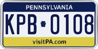 PA license plate KPB0108