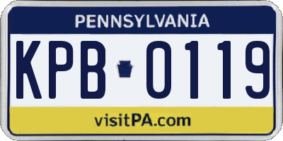 PA license plate KPB0119