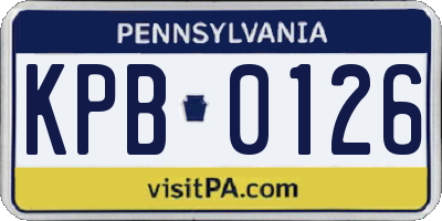 PA license plate KPB0126