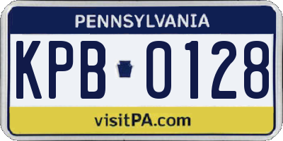 PA license plate KPB0128