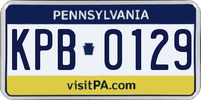 PA license plate KPB0129