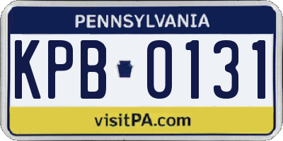 PA license plate KPB0131