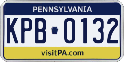 PA license plate KPB0132