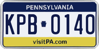 PA license plate KPB0140