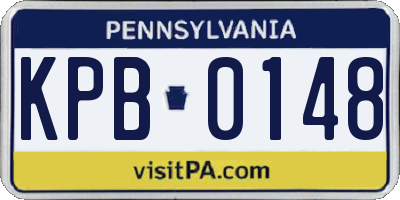 PA license plate KPB0148