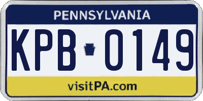 PA license plate KPB0149
