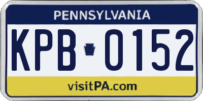 PA license plate KPB0152
