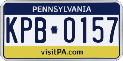PA license plate KPB0157