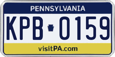 PA license plate KPB0159