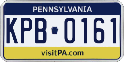 PA license plate KPB0161
